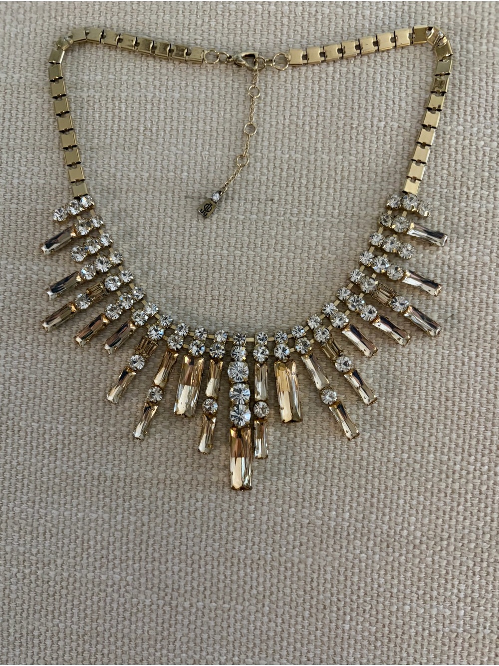 Exquisite Gold Crystal Statement Necklace